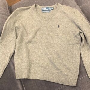 Ralph Lauren Heather Gray V-Neck Sweater